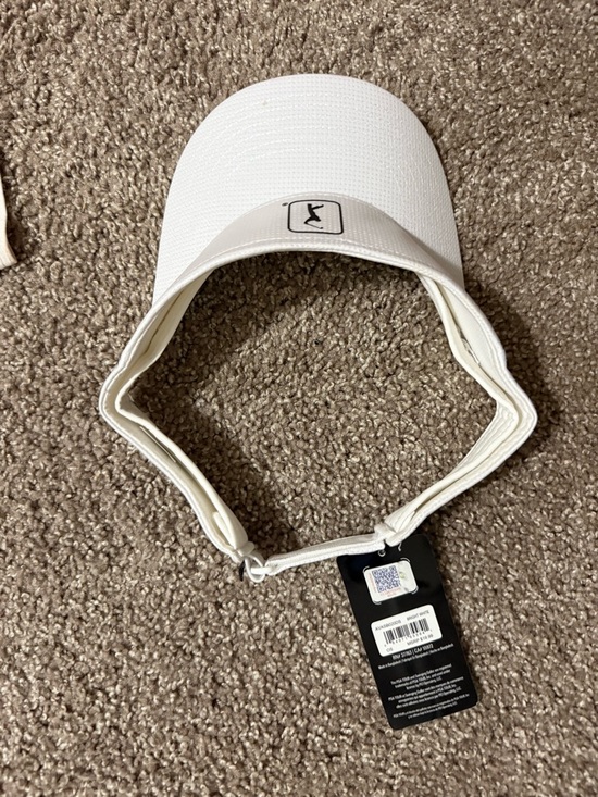 Ariat Accessories - Ariat White Golf Visor with Jumping Golfer Emblem